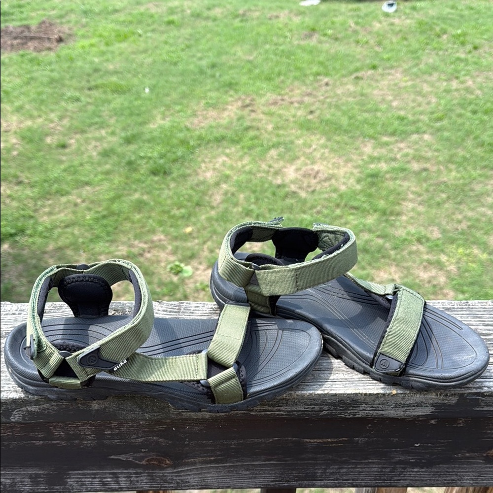 Men's Green and Black Sandals